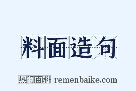 料面造句是什么意思的图片